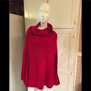 Cato Red w/black trim Poncho